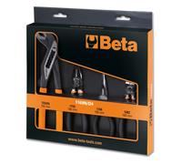 Beta Pliers Set 4pc, Combination, Side Cut, Long Nose, & Slip-joint - 1169N/D4