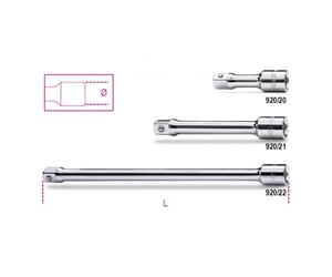 Beta Tools 920/20 1/2" Drive Extension Bars 125mm Option: 125mm