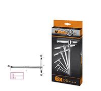 Beta Tools 951/S6 T-Handle Wrenches with Three Hexagon Male Ends Set of 6 2,5-3-4-5-6-8mm Weight: 350g