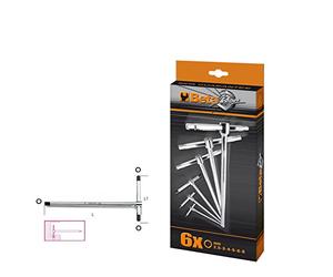 Beta Tools 951/S6 T-Handle Wrenches with Three Hexagon Male Ends Set of 6 2,5-3-4-5-6-8mm Weight: 350g