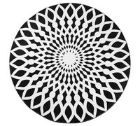 Betadistor Boho Round Rug, 120cm, Black, 4ft, Non-Slip, Machine Washable, Indoor, Mandala, Boho, Geometric Pattern, Polyester, Low Pile, Bedroom, Living Room