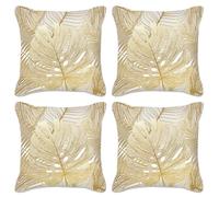 Betadistor Garden Cushion Covers Throw Pillow Covers Decorative Pillow Case 18" x 18" Set of 4 Decorations Summer Leaves Autumn Gold Leaves Cushion Cases for Couch, Gold Leaves, 514-0294