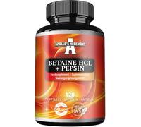 Betaine HCl 500 mg + Pepsin - 120 Vegan Capsules - 120 Portions in a Package - Supports Digestive Efficiency - by Apollo's Hegemony