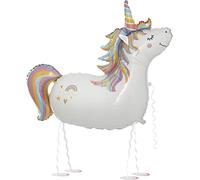 Betallic 18107-P Foil Balloon Unicorn with Lead, Multicoloured, Balloon, 1 Piece, 14.5 x 18.5 x 0.25 cm, Children, Unisex Children