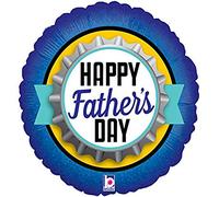 Betallic 36542H-P Father's Day Bottle Cap Holographic Balloon Single Pack, Length-18 Inch, Multi Colour, One Size