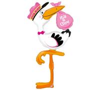 Betallic F85760P Karaloon 1 Foil Balloon Stork It's A Girl, Height-1.5 Cm, Multi Colour