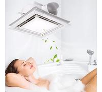 BETAM Bathroom Ceiling Fan with Light,Kitchen Extractor Fan 300 * 300Mm,Flame Retardant Shell,Pure Copper Motor,for Shower,Office,Home Ventilation,Quiet,2.5M³/Min,Easy To Install