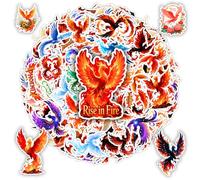 BETANAS Phoenix Stickers Pack 108 PCS, Waterproof Vinyl Decals for Adults, Aesthetic Fire Bird Art Stickers for Water Bottles, Laptops, Scrapbooking, Journals, Car Windows, Phone Cases Decorative