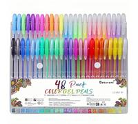 Betarami 48 Pcs Coloring Gel Pens, Including 12 Glitter Pens, 12 Metallic Pens, 12 Neon Pens, 12 Water Chalk Pens, Color Pens for Coloring Books,Drawing