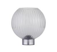 firstchoicelighting Battery Operated Table Lamp or Bedside Light, Chrome with Clear Ribbed Glass, 2W S14 Bulb Included, 22cm Height