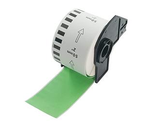BETCKEY - 1 Green Labels Replacement for Brother DK-22223, 50mm x 30.48m Continuous Paper Labels Compatible with Brother QL Label Printers