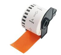 BETCKEY - 1 Orange Labels Replacement for Brother DK-22223, 50mm x 30.48m Continuous Paper Labels Compatible with Brother QL Label Printers