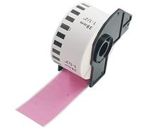 BETCKEY - 1 Pink Labels Replacement for Brother DK-22225, 38mm x 30.48m Continuous Paper Labels Compatible with Brother QL Label Printers