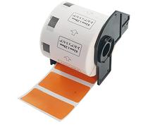 BETCKEY 1 Roll Orange DK-11209 Labels, 62mm x 29mm | 800 Black on Orange Small Address labels Compatible with Brother QL Label Printers