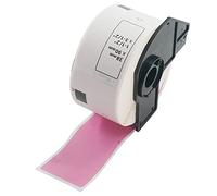 BETCKEY 1 Roll Pink DK-11208 Labels, 38mm x 90mm | 400 Black on Pink Large Address Labels Compatible with Brother QL Label Printers