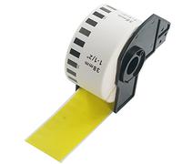 BETCKEY - 1 Yellow Labels Replacement for Brother DK-22225, 38mm x 30.48m Continuous Paper Labels Compatible with Brother QL Label Printers