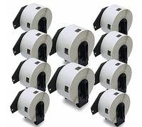 BETCKEY - 10 Rolls DK-11220 Labels, 39mm x 48mm, 6200 White Food Labels Compatible with Brother QL Label Printers