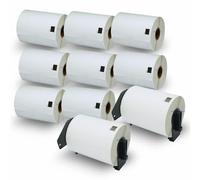 BETCKEY - 10 Rolls DK-11241 Labels with ONLY 2 Reusable Label Holders, 102mm x 152mm, 2000 Shipping Labels Using for Ql Label Printers