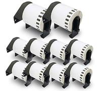 BETCKEY - 10 Rolls DK-22212 Labels, 62mm x 15.24m, 10 Continuous Length Film Labels Compatible with Brother QL Label Printers