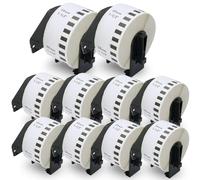 BETCKEY - 10 Rolls DK-22225 Continuous Paper Labels Compatible with Brother, 38mm(W) x 30.48m(L), Black on White, 10 Labels Using for Brother QL Label Printers