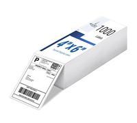 BETCKEY - 1000 pcs 4 x 6 Inch Thermal Direct Shipping Labels, 102mm x 152mm, Commercial Grade - Perforated Fanfold Labels