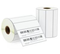 BETCKEY - 102mm x 25mm(4 in x 1 in) Multipurpose Thermal Labels, 1375 Perforated Labels per Roll Compatible with Zebra & More Printers [2 Roll/2750 Labels]