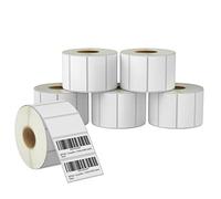 BETCKEY - 51mm x 25mm (2 in x 1 in) Thermal Labels for Barcode & Address, 1300 per Roll Compatible with Zebra & More Printers [6 Roll/7800 Labels]