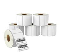 BETCKEY - 57mm x 25mm(2.25 in x 1 in) File Folder & Multipurpose Thermal Labels, 1500 Perforated Stickers per Roll Compatible with Zebra & More Printers [6 Roll/9000 Labels]
