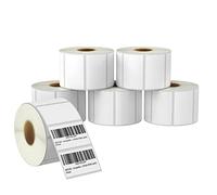 BETCKEY - 57mm x 32mm(2.25in x 1.25in) Perforated Thermal Labels for Barcode and Multiple Use Compatible with Zebra Printers and Other [6 Rolls/6000 Labels]