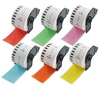 BETCKEY 6 Rolls Assorted Colors DK-22223 Labels, 50mm x 30.48m