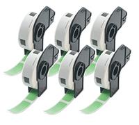 BETCKEY - 6 Rolls DK-11204 Colored Labels, 17mm x 54mm, Black on Green, 2400 Multi Purpose Labels Using for QL Label Printers