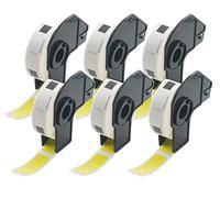 BETCKEY - 6 Rolls DK-11204 Colored Labels, 17mm x 54mm, Black on Yellow, 2400 Multi Purpose Labels Using for QL Label Printers