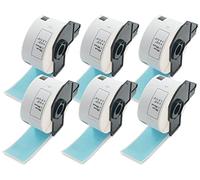 BETCKEY - 6 Rolls DK-11208 Colored Labels, 38mm x 90mm, Black on Blue, 2400 Large Address Labels Using for QL Label Printers