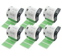 BETCKEY - 6 Rolls DK-11209 Colored Labels, 62mm x 29mm, Black on Green, 4800 Small Address Labels Using for QL Label Printers