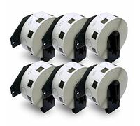 BETCKEY - 6 Rolls DK-11218 Labels, Φ24mm Round, 6000 1 Inch Large Round Labels Compatible with Brother QL Label Printers