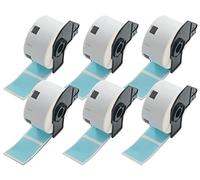 BETCKEY - 6 Rolls DK-11220 Colored Labels, 39mm x 48mm, Black on Blue, 3720 White Food Labels Using for QL Label Printers