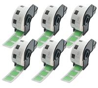 BETCKEY - 6 Rolls DK-11221 Colored Labels, 23mm x 23mm, Black on Green, 6000 Square Labels Using for QL Label Printers