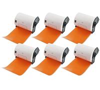 BETCKEY - 6 Rolls DK-11241 Colored Labels, 102mm x 152mm, Black on Orange, 1200 Shipping Labels Using for QL Label Printers