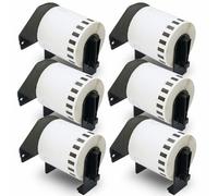 BETCKEY - 6 Rolls DK-22212 Labels, 62mm x 15.24m, 6 Continuous Length Film Labels Compatible with Brother QL Label Printers