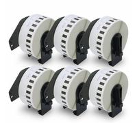 BETCKEY - 6 Rolls DK-22214 Labels, 12mm x 30.48m, 6 Continuous Length Paper Labels Compatible with Brother QL Label Printers