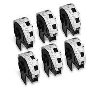 BETCKEY - 6 Rolls Film Removable Labels Compatible with DK-11221, 23mm x 23mm, 6000 Easy Peel Off No Residue Stickers Using for QL Label Printers