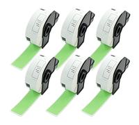 BETCKEY 6 Rolls Green DK-11201 Labels, 29mm x 90mm | 2400 Black on Green Standard Address Labels Compatible with Brother QL Label Printers