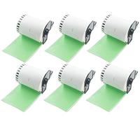 BETCKEY 6 Rolls Green DK-22243 Labels, 102mm x 30.48m | 6 Black on Green Continuous Shipping Labels Compatible with Brother QL Label Printers