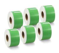BETCKEY - 6 Rolls Green Large Address Labels Compatible with DYMO 99012(S0722400), 36mm x 89mm, 1560 Colored Labels Compatible with DYMO LabelWriter 450, 4XL, NOT Fit 550 or 5XL