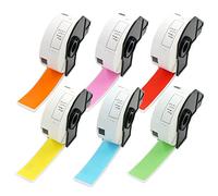 BETCKEY - 6 Rolls Mixed Color DK-11201 Labels, 29mm x 90mm, Each Colour for a Roll, 2400 Standard Address Labels Compatible with Brother QL Label Printers