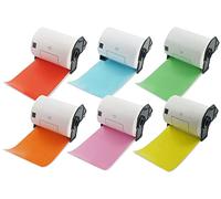 BETCKEY - 6 Rolls Mixed Color DK-11241 Labels, 102mm x 152mm, Each Colour for a Roll, 1200 Shipping Labels Compatible with Brother QL Label Printers