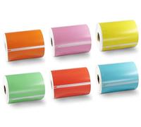 BETCKEY - 6 Rolls Mixed Color Extra Large Shipping Labels Compatible with DYMO S0904980, 104mm x 159mm, 1320 Colored Labels Compatible with DYMO LabelWriter 4XL, NOT Fit 550 or 5XL