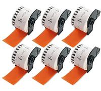 BETCKEY 6 Rolls Orange DK-22223 Labels, 50mm x 30.48m