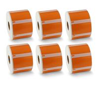 BETCKEY - 6 Rolls Orange Multi-Purpose Labels Compatible with DYMO 11354(S0722540), 57mm x 32mm, 6000 Colored Labels Compatible with DYMO LabelWriter 450, 4XL, NOT Fit 550 or 5XL