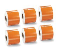 BETCKEY - 6 Rolls Orange Multi-Purpose Labels Compatible with DYMO 99015(S0722440), 54mm x 70mm, 2400 Colored Labels Compatible with DYMO LabelWriter 450, 4XL, NOT Fit 550 or 5XL